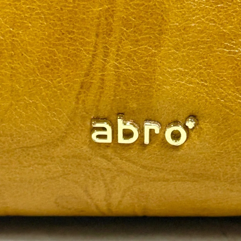 Abro Leather Purse Crocodile Embossed Crossbody Bag Mustard Yellow Fall Autumn